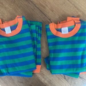 LIKE NEW: 2 pair Hanna Andersson Striped LJ Pajama Sets- size US 10 (140cm)